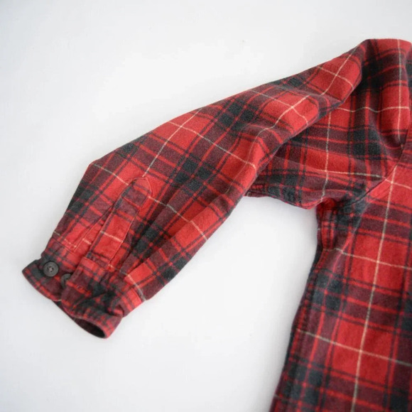 Weatherproof Red & Black Checker Thick 100% Cotton Button Up Gorpcore Shirt XL - Picture 7 of 12